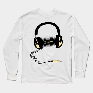 Headphones Audio Wave - Reggae Long Sleeve T-Shirt